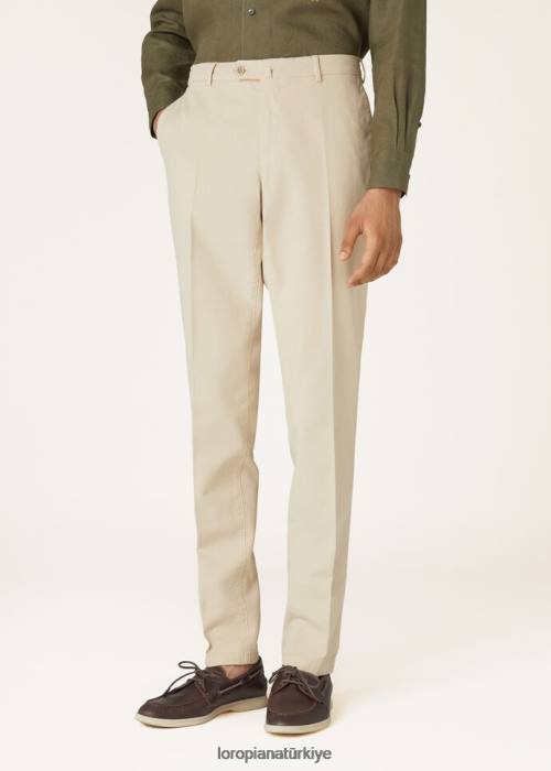 Loro Piana Giyim FZ0H975 optik beyaz (1005) erkekler pantaflat pantolon