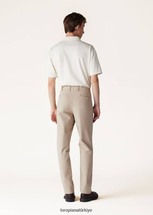 Loro Piana Giyim FZ0H978 optik beyaz (1005) erkekler pantaflat pantolon